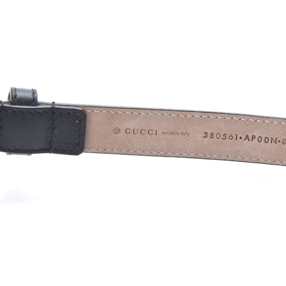 NWT GUCCI LEATHER STUDDED SKINNY BELT - Picture 4 of 6